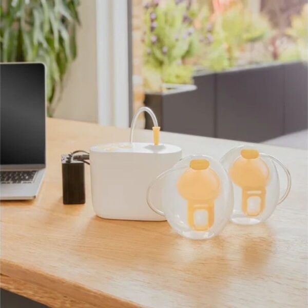 Portable breast pump.