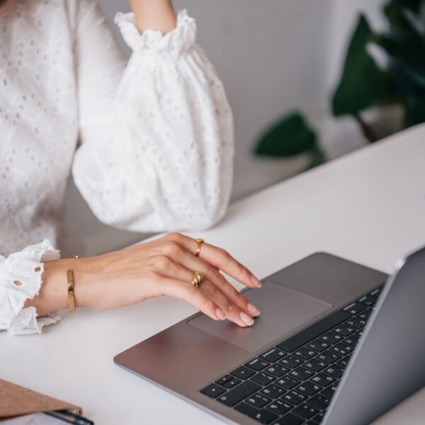 woman using a laptop