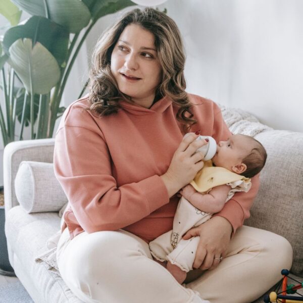 a woman breastfeeding