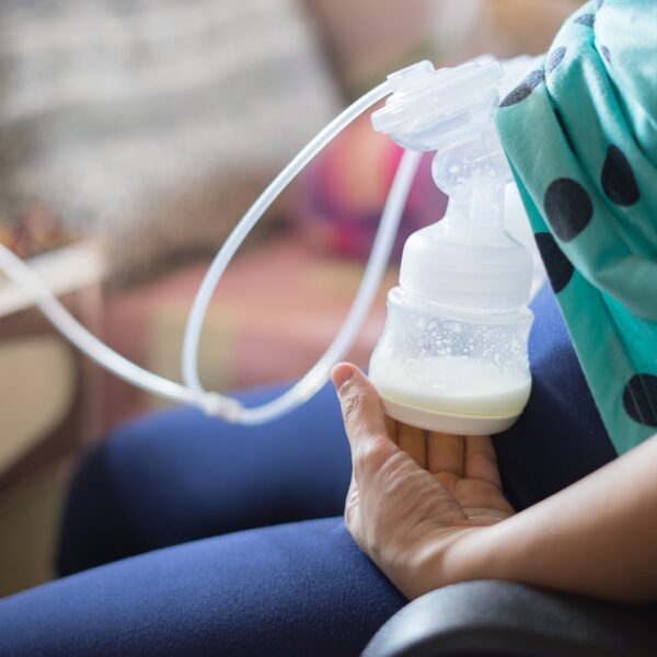 woman pumping breast milk